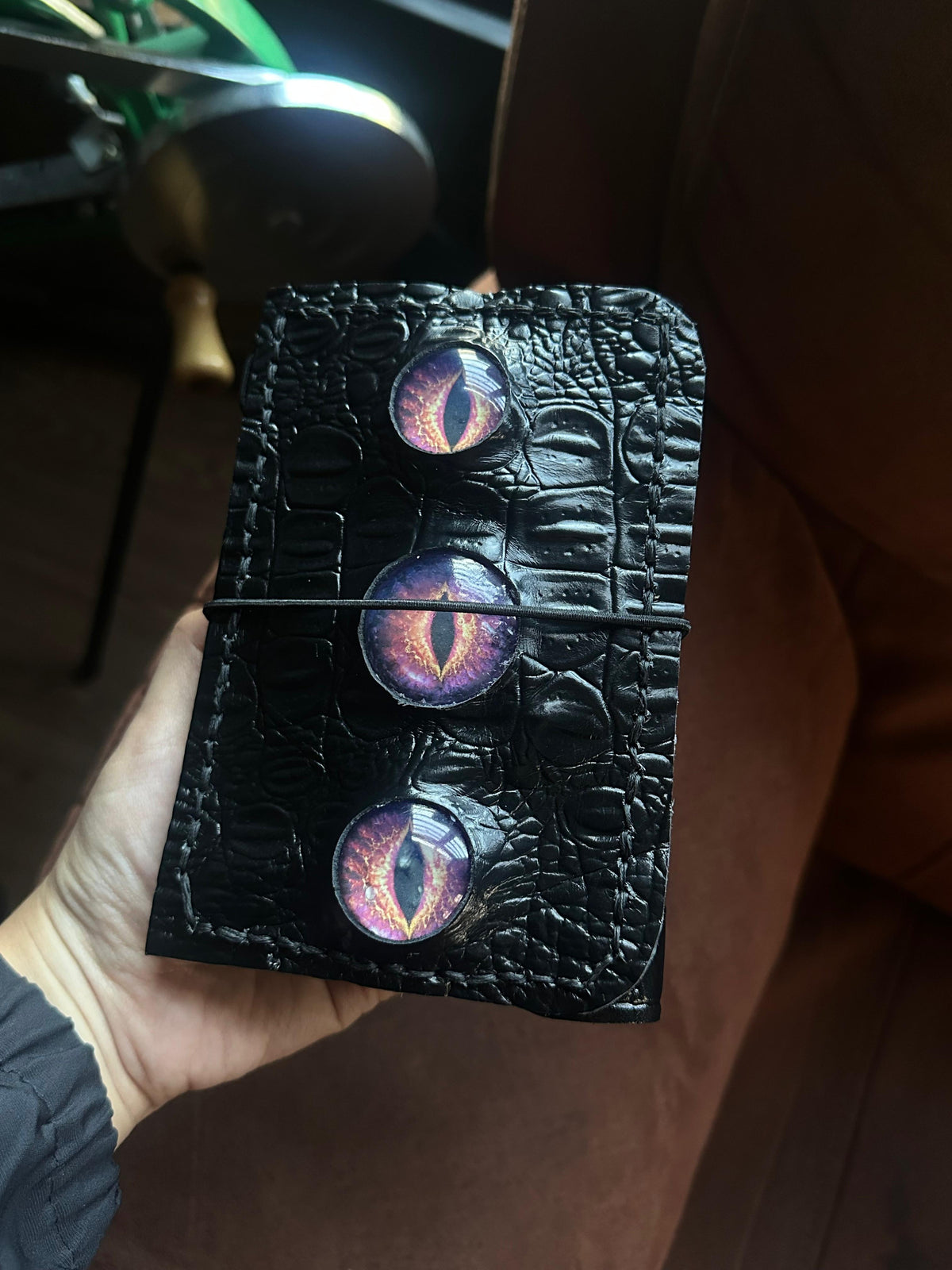 PRE-ORDER Leather Journal A6 | Black Purple | Calestialtide