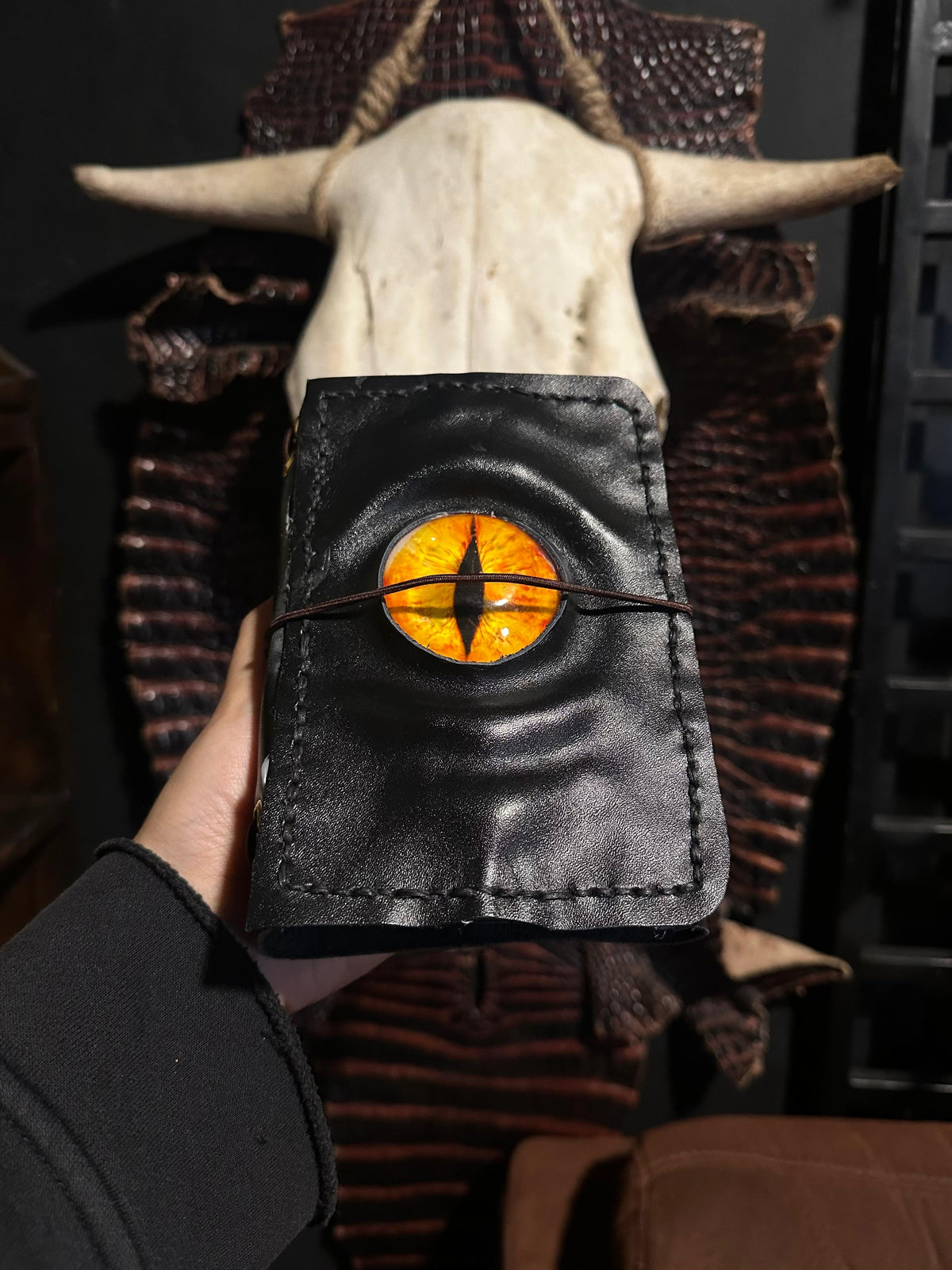 PRE-ORDER Leather Journal A6 | Orange Eye | Calestialtide