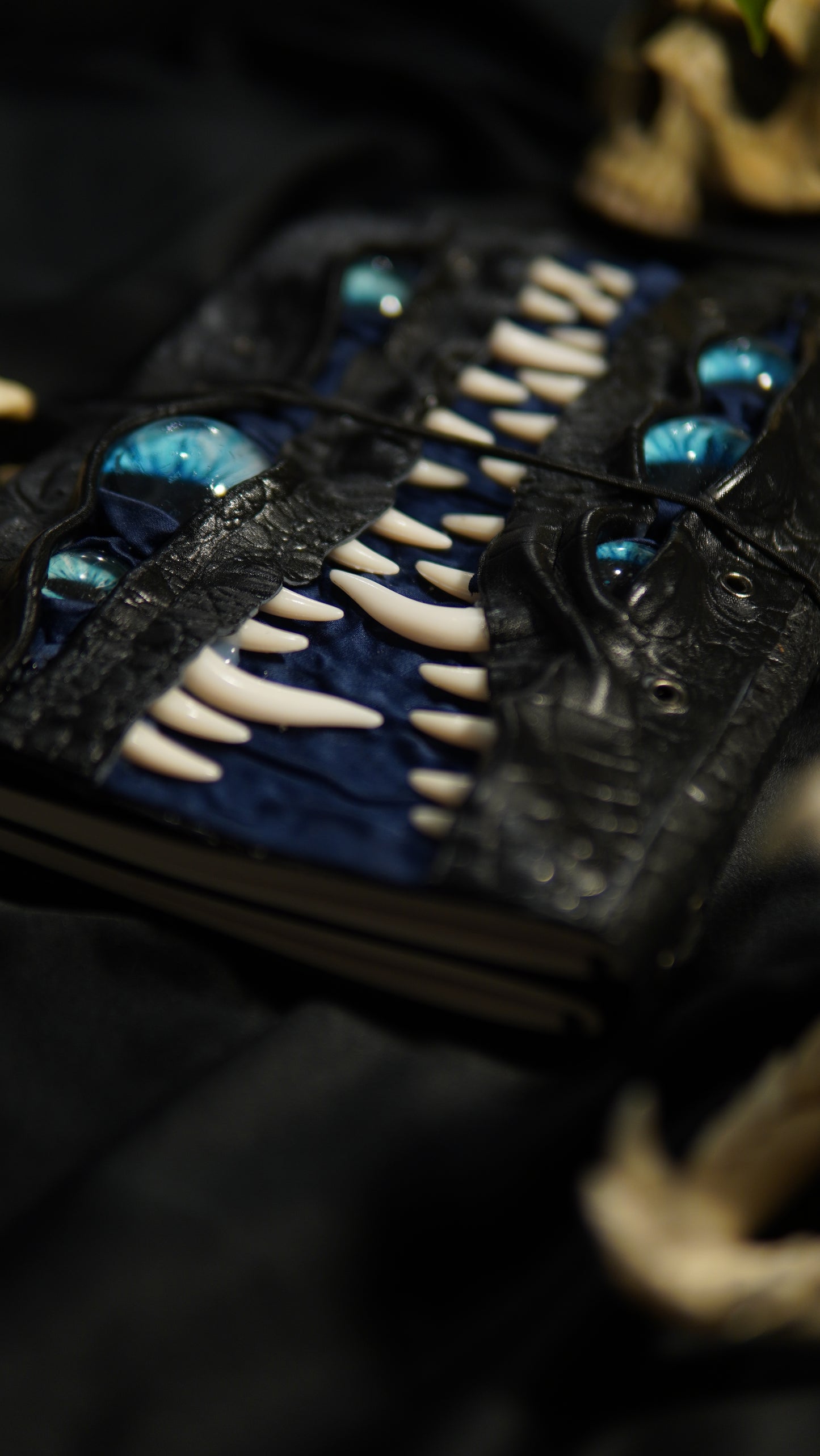 Leather Journal A5 | Black Blue Eyes | Calestialtide