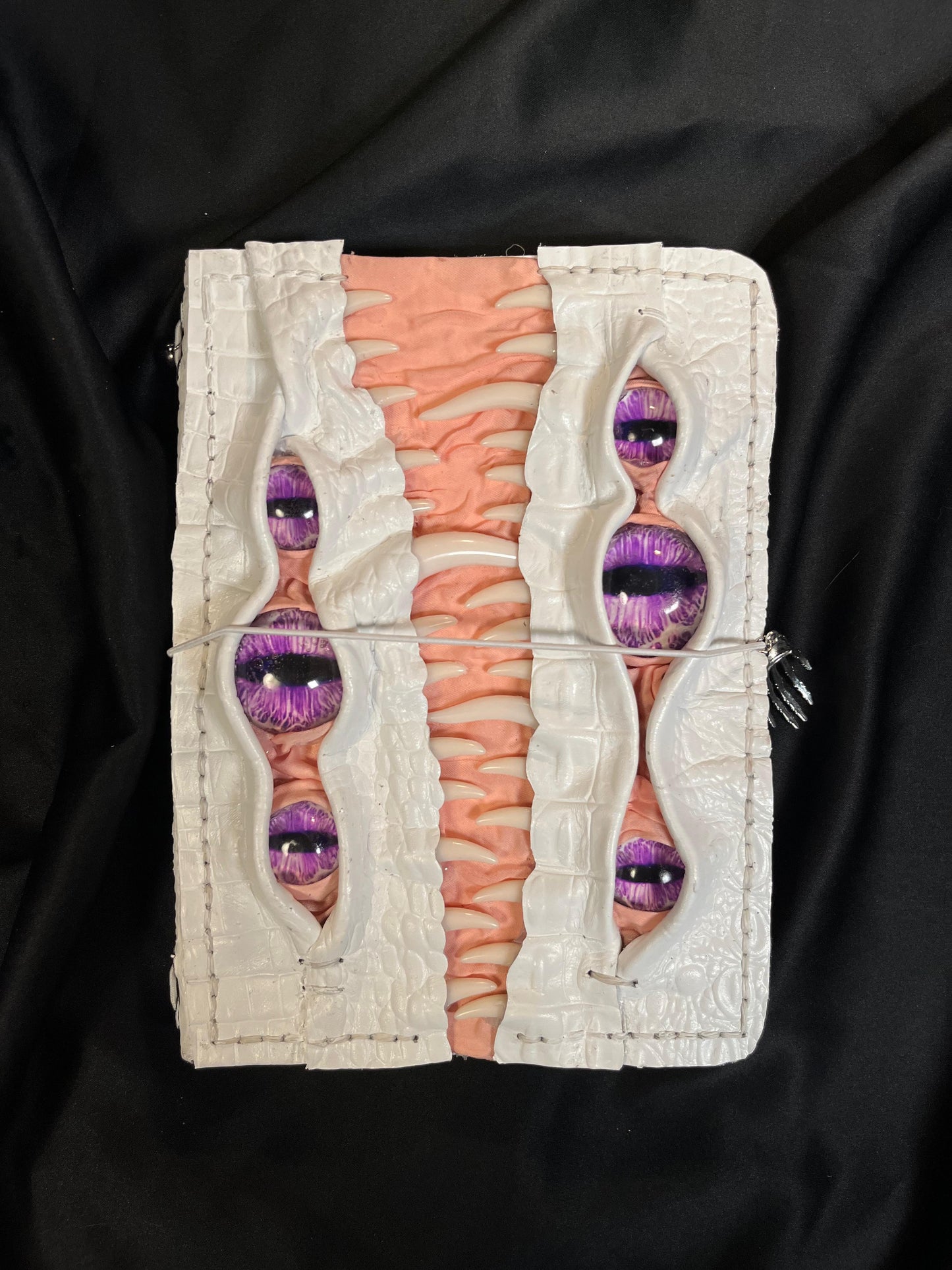 PRE-ORDER Leather Journal A5 | White Purple Eyes | Calestialtide