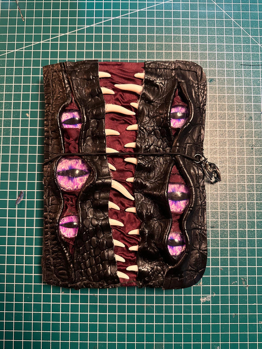 Leather Journal A5 | Dark Brown Purple Eyes | Calestialtide