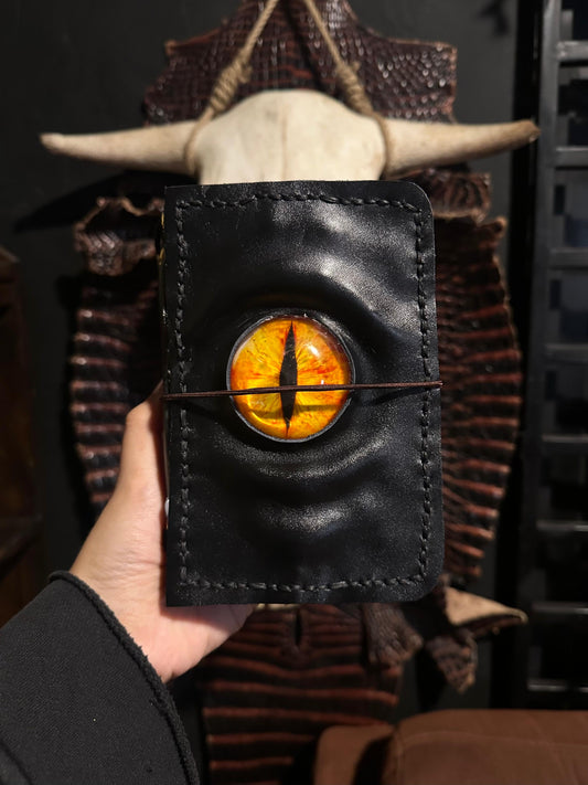 PRE-ORDER Leather Journal A6 | Orange Eye | Calestialtide