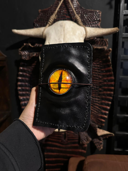 PRE-ORDER Leather Journal A6 | Orange Eye | Calestialtide