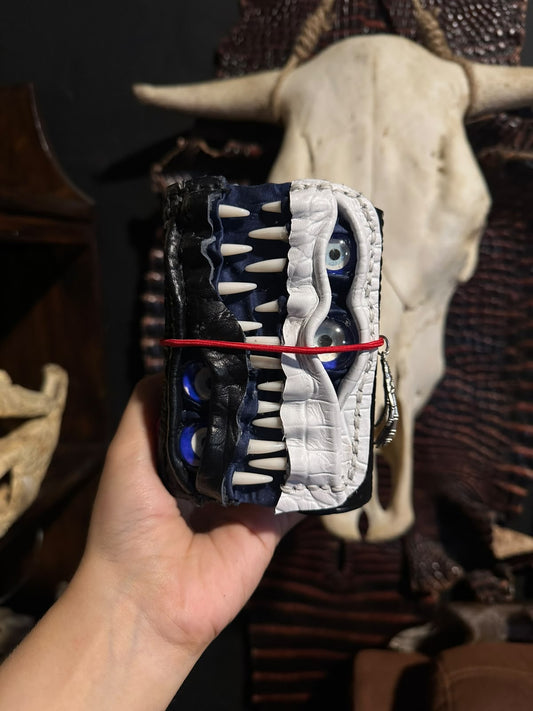PRE-ORDER Leather Journal A7 | Half Black and White | Calestialtide