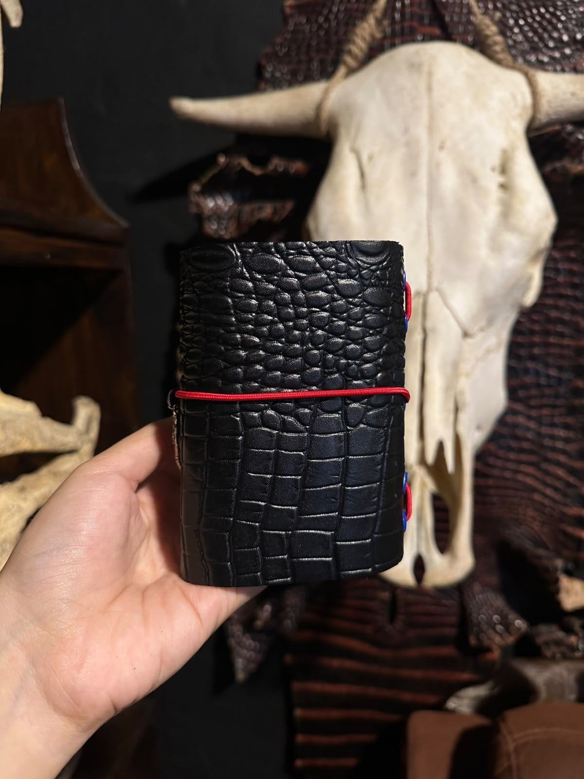 PRE-ORDER Leather Journal A7 | Half Black and White | Calestialtide