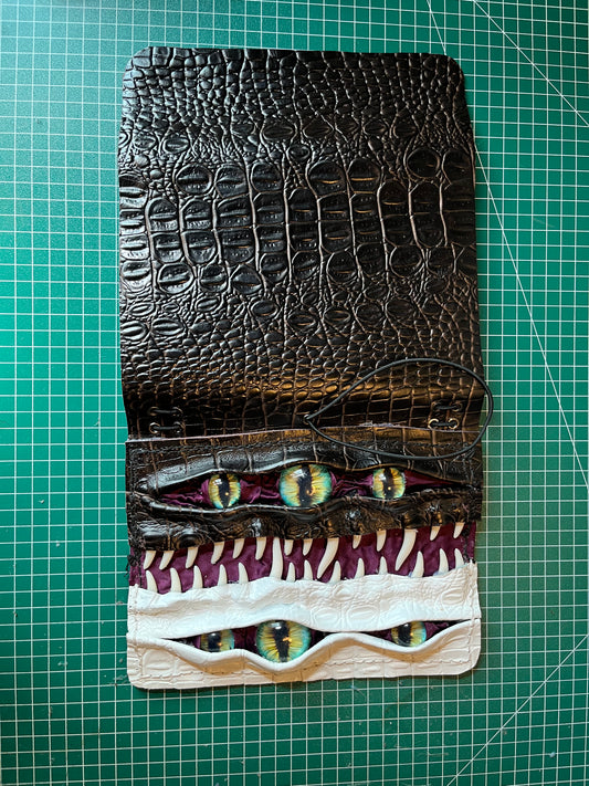 Leather Journal A5 | Half Face Black and White | Calestialtide