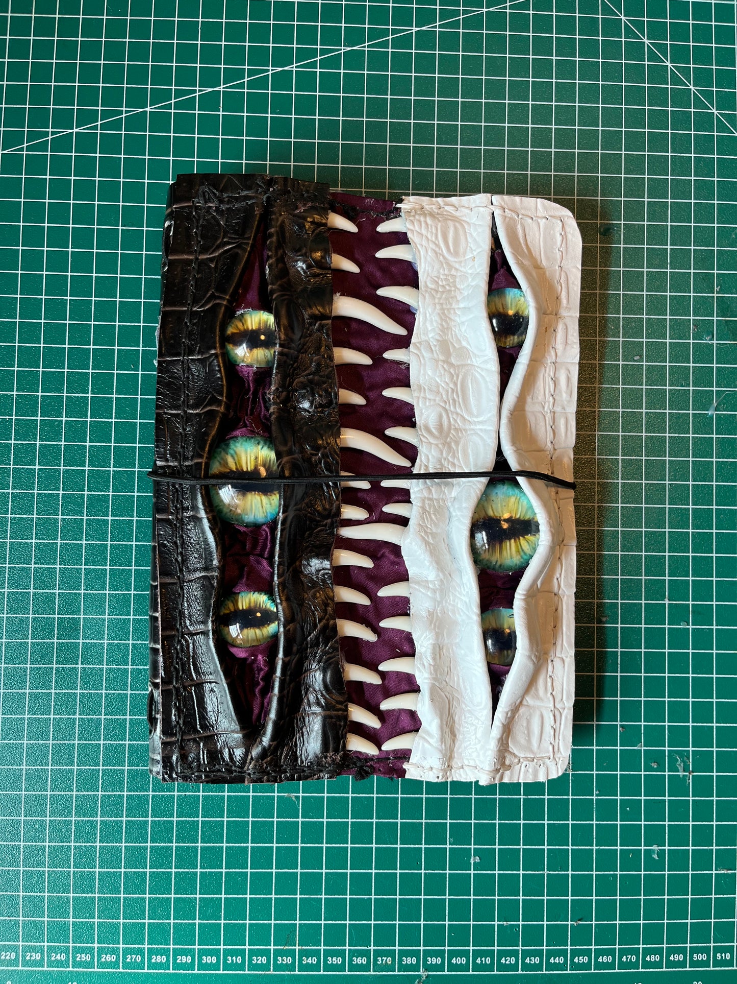 Leather Journal A5 | Half Face Black and White | Calestialtide