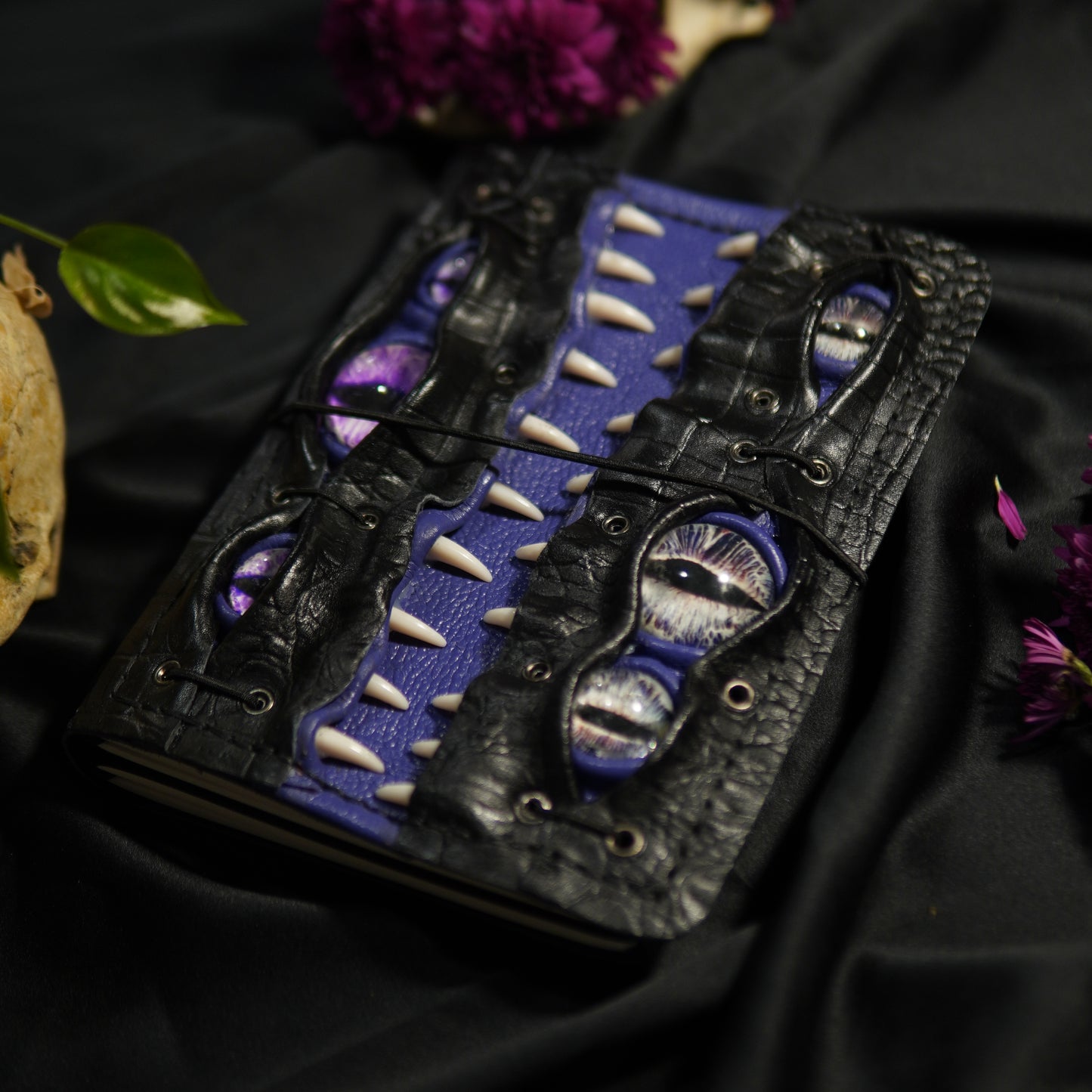 Leather Journal A5 | Silver Purple Eyes | Calestialtide