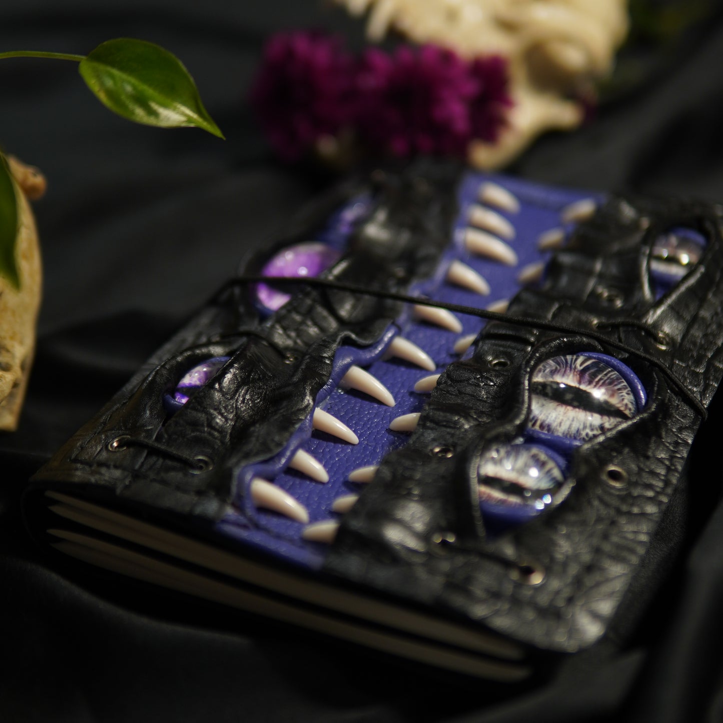 Leather Journal A5 | Silver Purple Eyes | Calestialtide