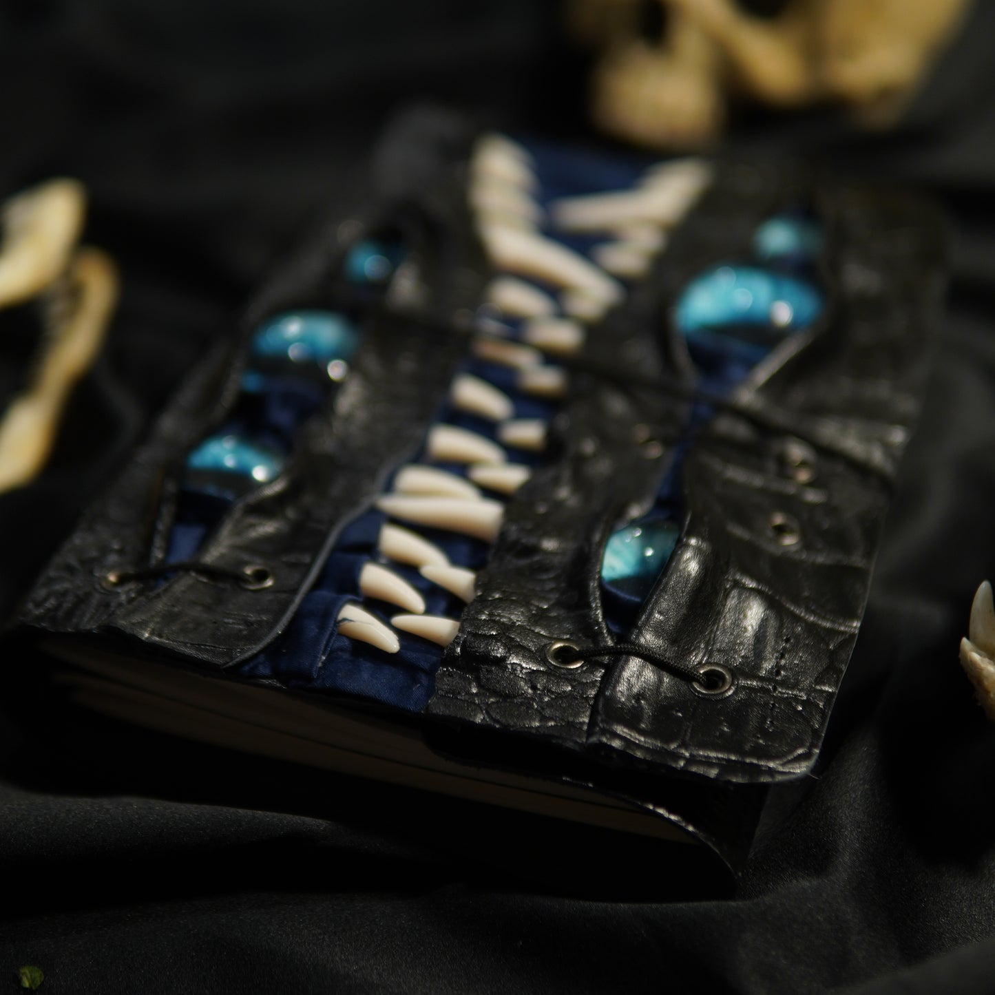 Leather Journal A5 | Black Blue Eyes | Calestialtide