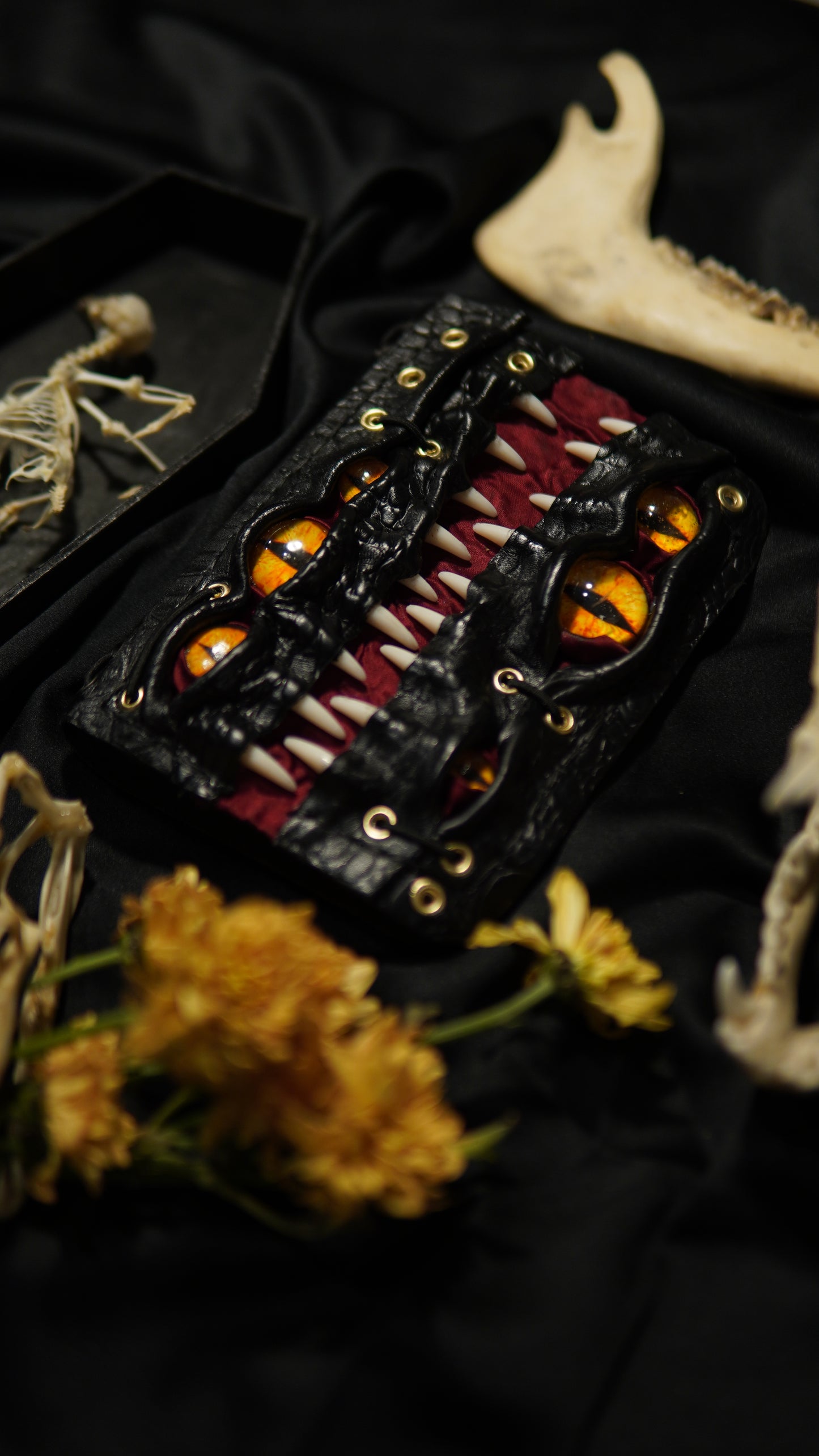 Leather Journal A6 | Black Cat Eyes | Calestialtide