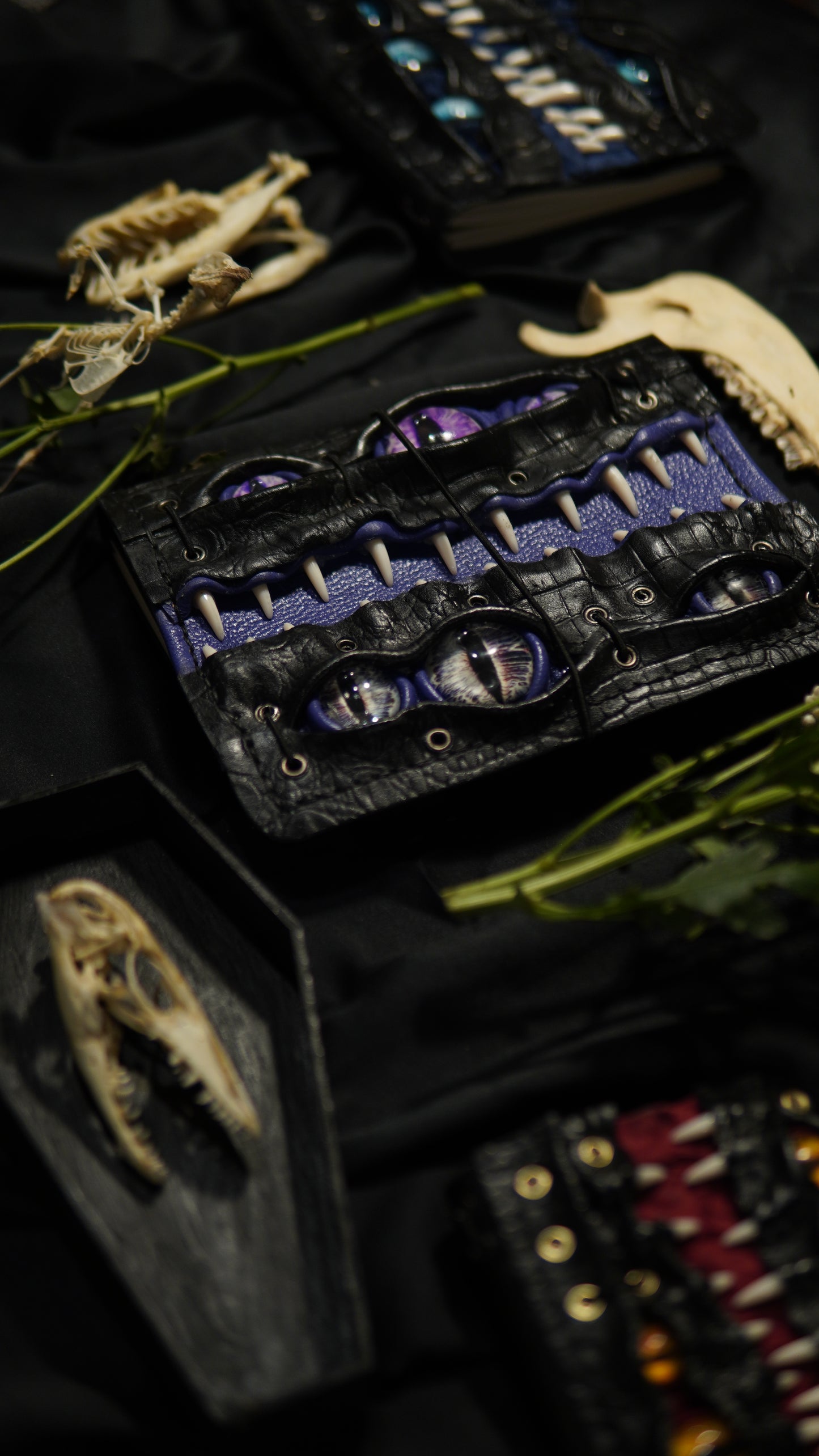 Leather Journal A5 | Silver Purple Eyes | Calestialtide