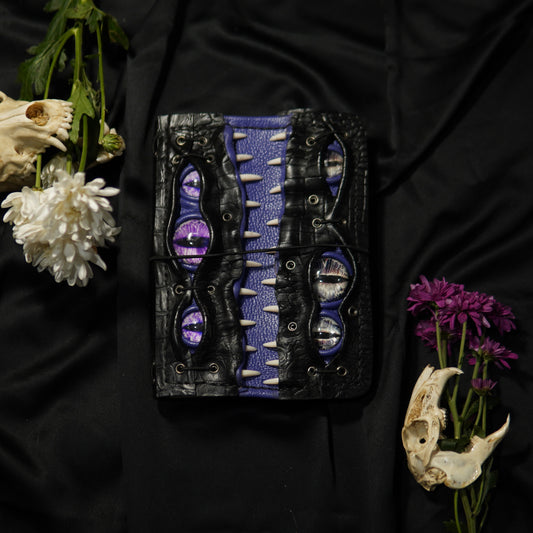 Leather Journal A5 | Silver Purple Eyes | Calestialtide