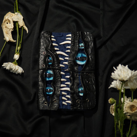 Leather Journal A5 | Black Blue Eyes | Calestialtide