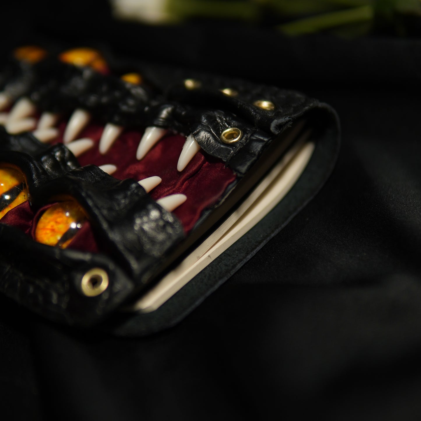 Leather Journal A6 | Black Cat Eyes | Calestialtide
