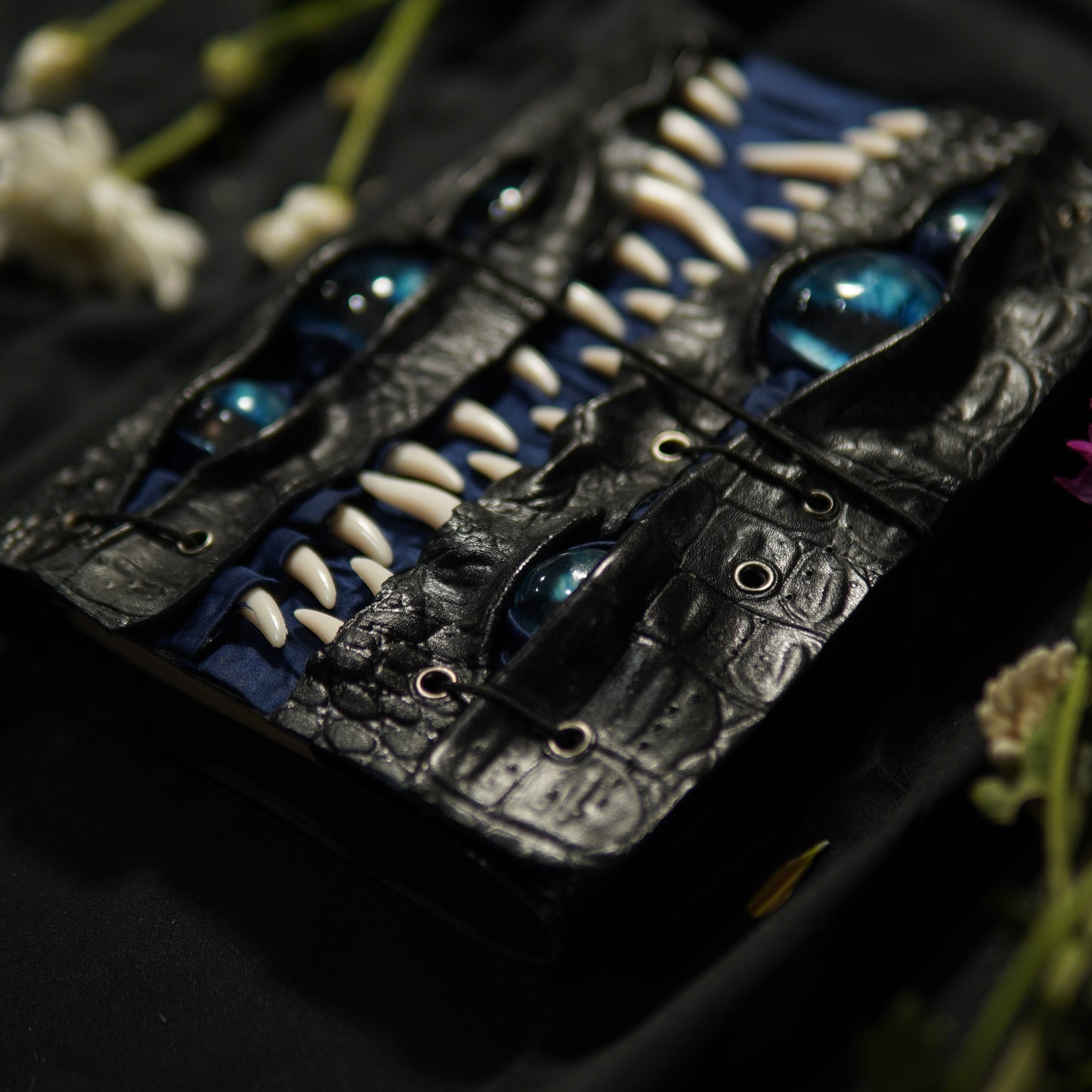 Leather Journal A5 | Black Blue Eyes | Calestialtide