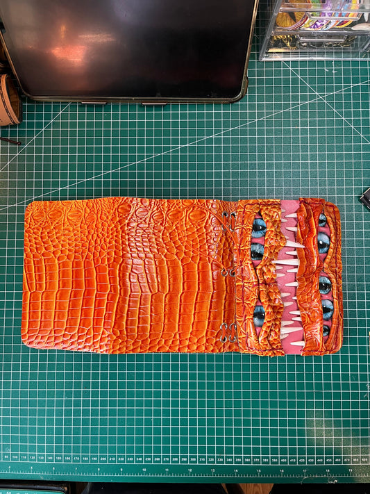 Leather Journal A6 | Orange Blue Eyes | Calestialtide