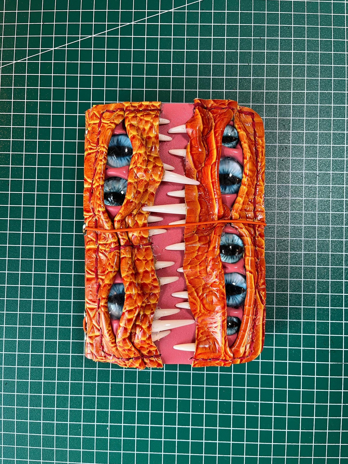 Leather Journal A6 | Orange Blue Eyes | Calestialtide