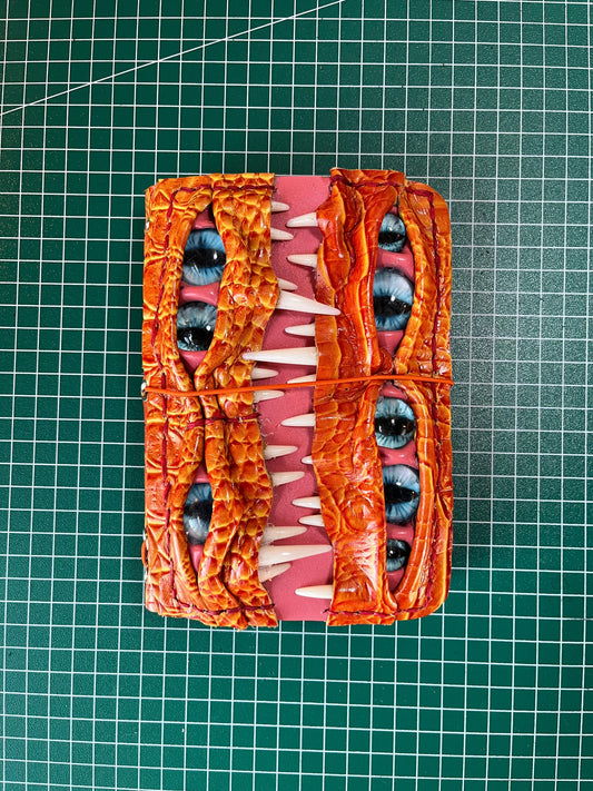 Leather Journal A6 | Orange Blue Eyes | Calestialtide